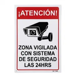GENERICO - Señalética Corporativa y de Seguridad Integral ZONA VIGILADA CON SISTEMA DE SEGURIDAD 24HRS