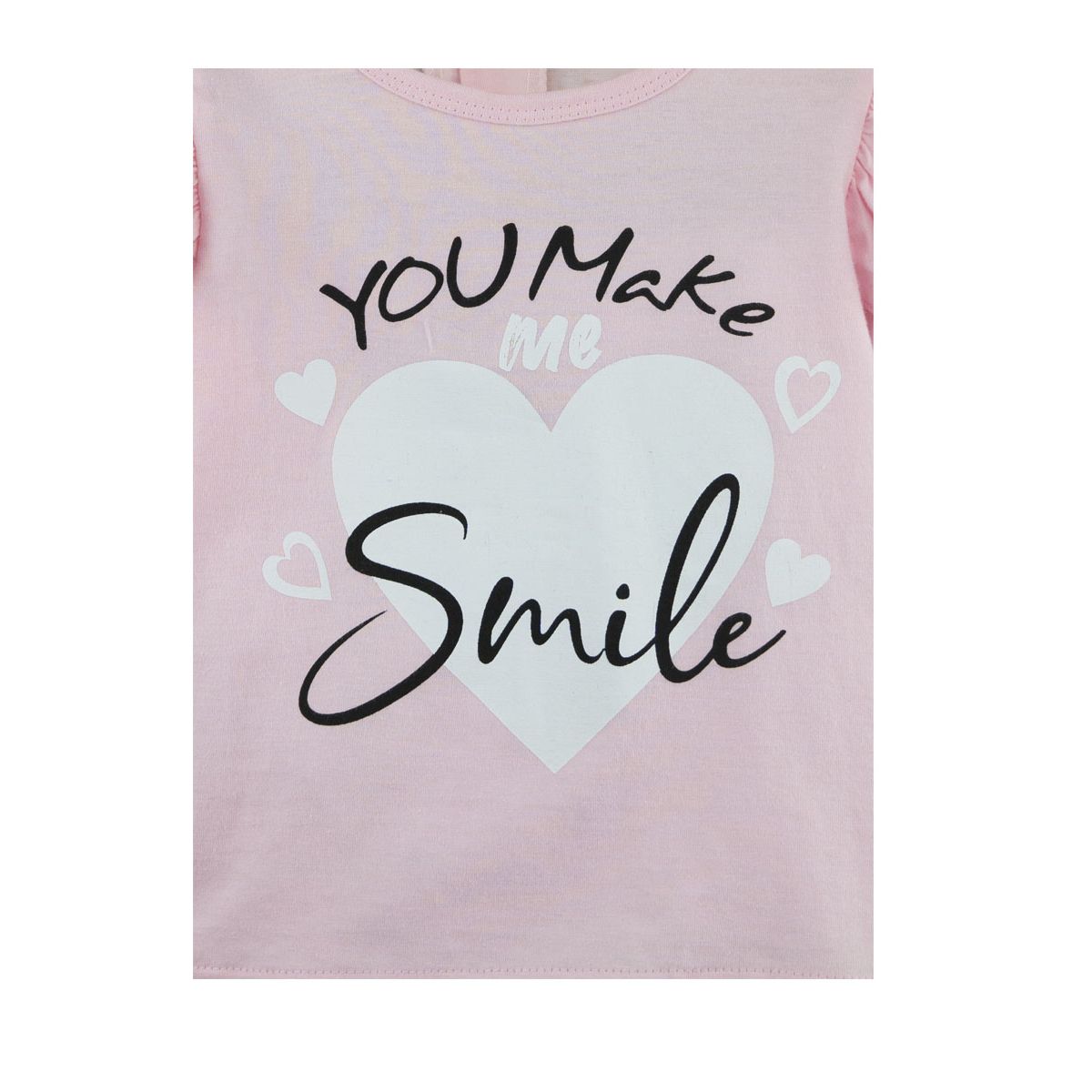 PUMUCKI - Conjunto Calza y Polera Niña 100% Algodón Estampado Corazón