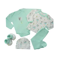 PUMUCKI - Ajuar Ropa Interior Verde Koala Bebé 100% Algodón