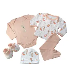 PUMUCKI - Ajuar Ropa Interior Rosa Conejo Bebé 100% Algodón