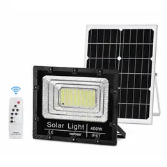 GENERICO - Foco Solar LED Exterior 400W IP67 con Panel Solar y Control Remoto 6500K