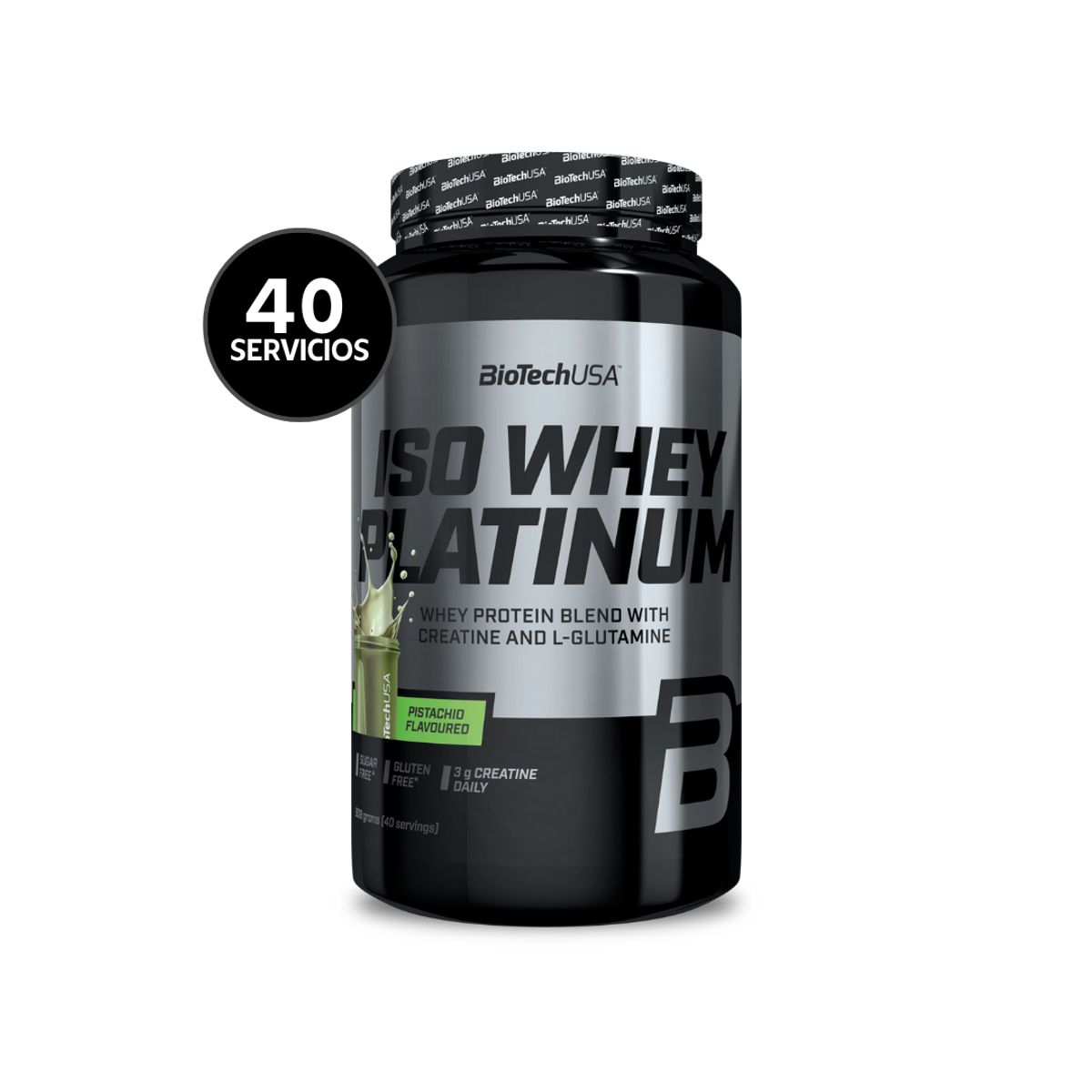 GENERICO - BioTechUSA Iso Whey Platinum 908 g - 40 Servicios · Whey Protein con Creatina y L-Glutamina