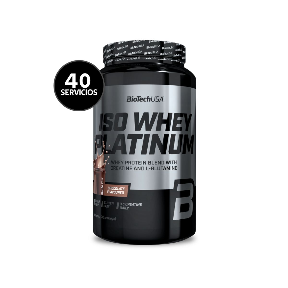 GENERICO - BioTechUSA Iso Whey Platinum 908 g - 40 Servicios · Whey Protein con Creatina y L-Glutamina