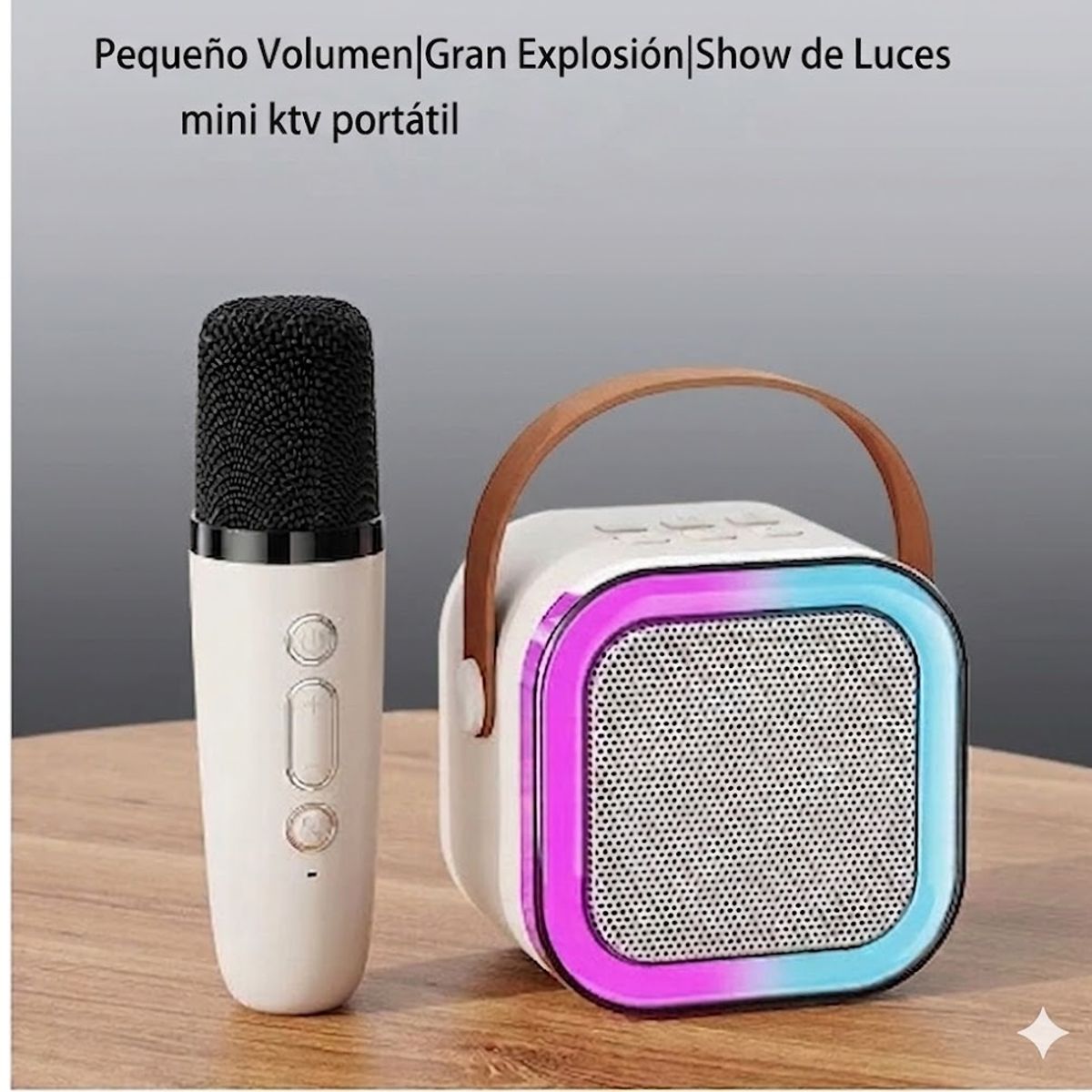 GENERICO - Mini Parlante de Karaoke Portátil con Micrófono Inalámbrico