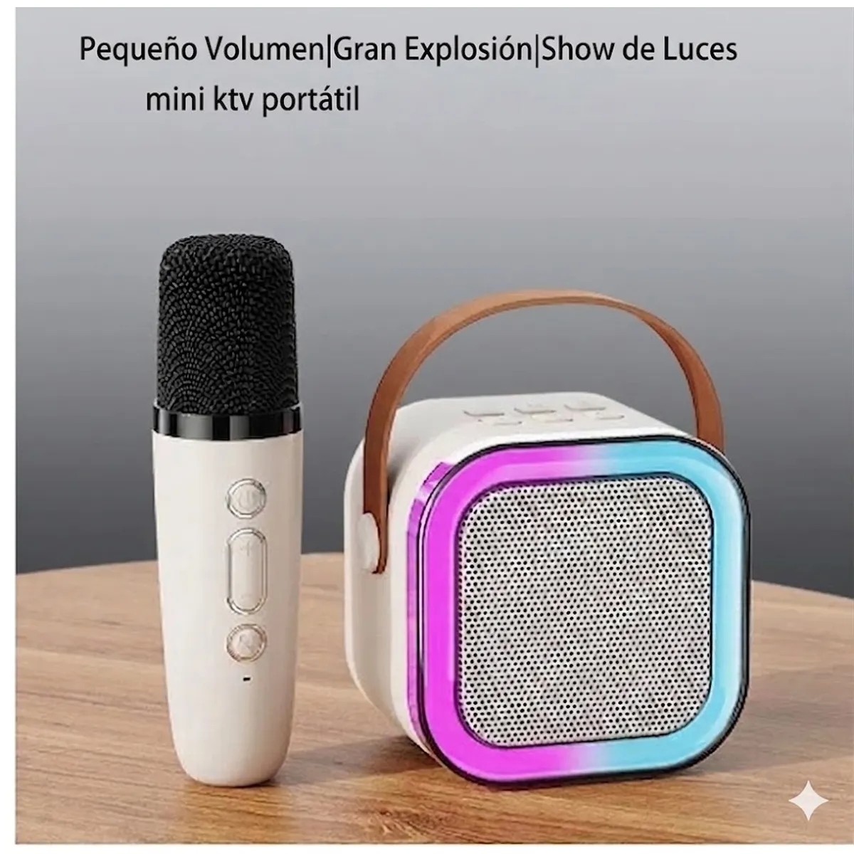 GENERICO - Mini Parlante de Karaoke Portátil con Micrófono Inalámbrico