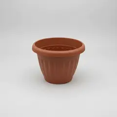 GENERICO - Set 6 Macetero Plastico Redondo Terracota 15x21.5 Cm