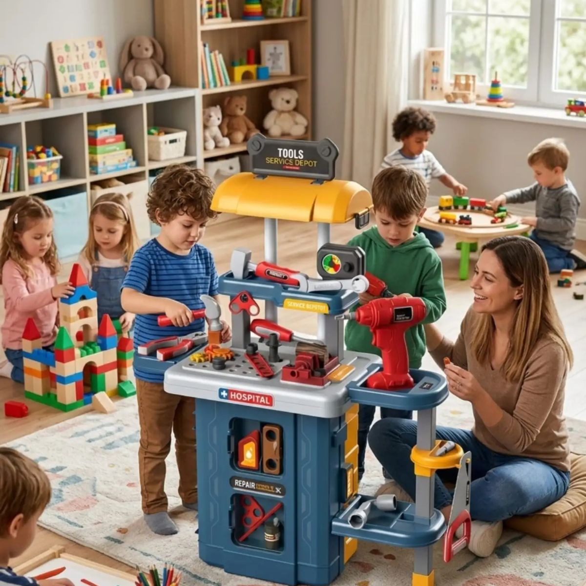 GENERICO - Set de Herramientas de Juguete Infantil 3 en 1 con Maleta Móvil
