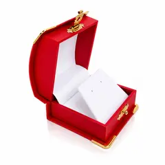 JOYAS MYTOKE - Estuche de Lujo Cuero Rojo Para Aros y Colgantes
