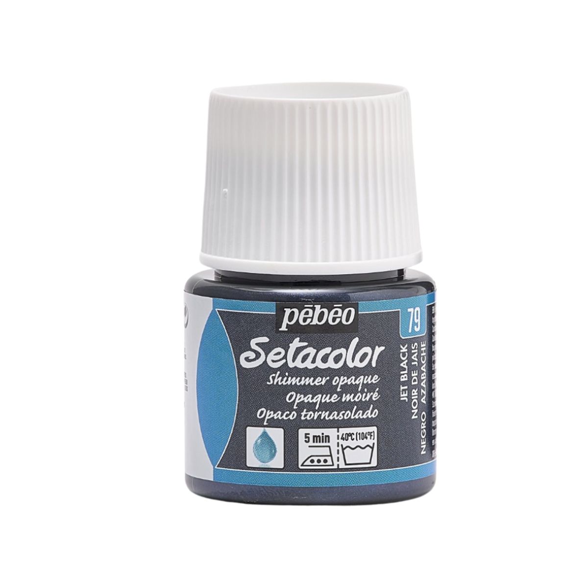 PEBEO - Pintura Para Tela Frasco 45 Ml Setacolor Textil Pebeo Color 79 - Tornasol Negro Azabache