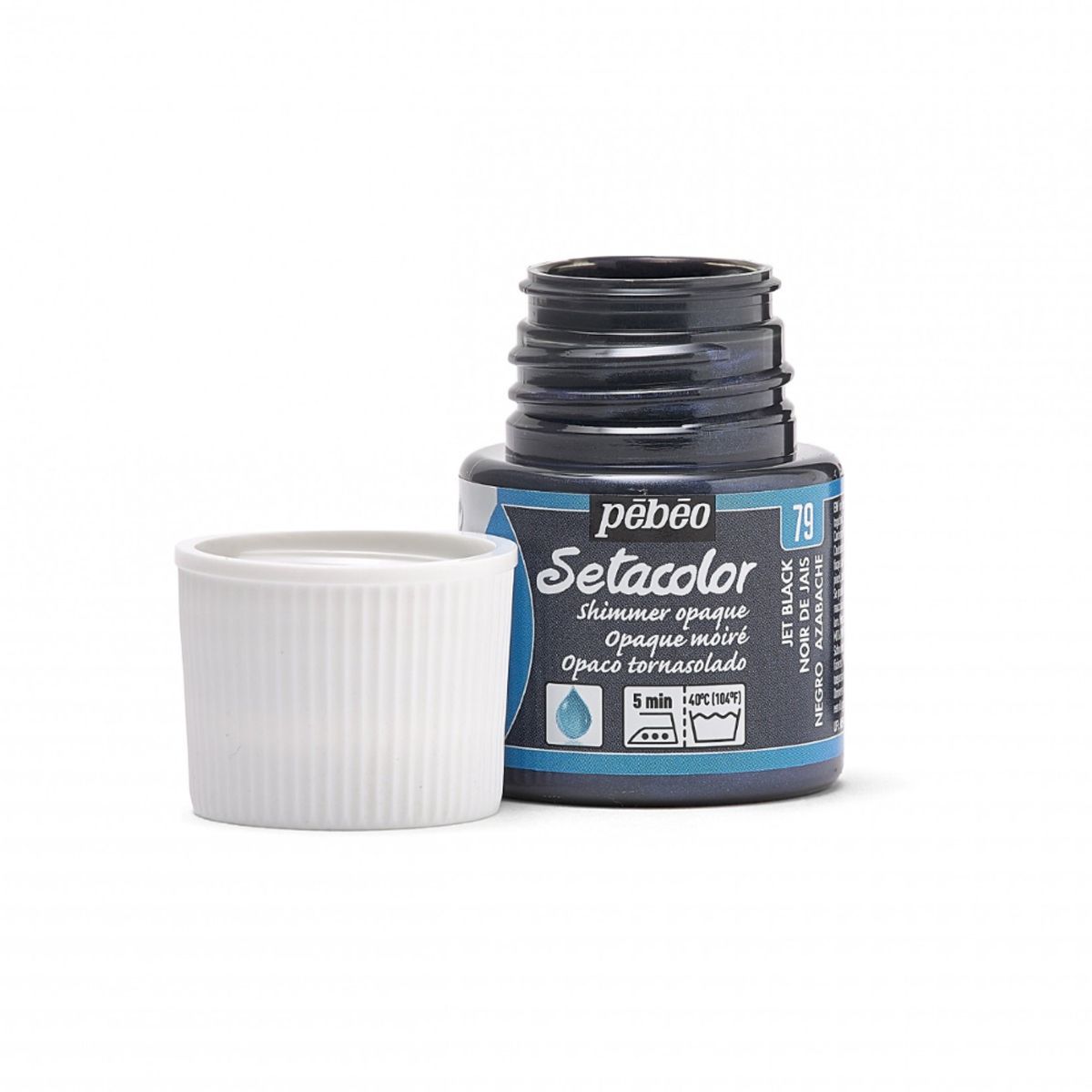 PEBEO - Pintura Para Tela Frasco 45 Ml Setacolor Textil Pebeo Color 79 - Tornasol Negro Azabache
