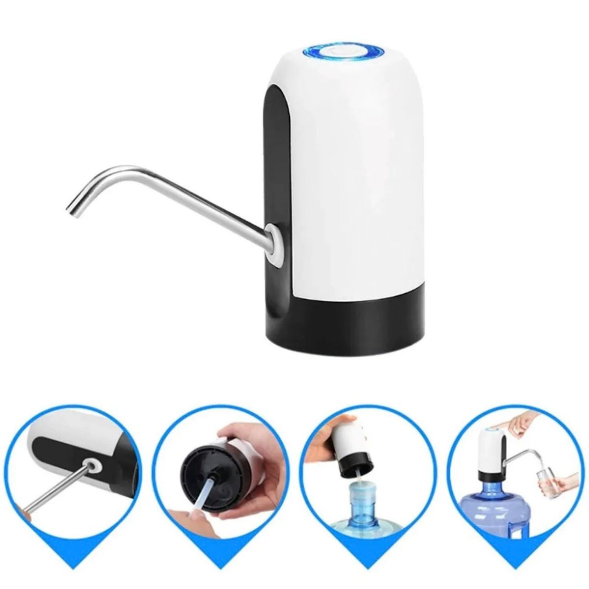 GENERICO - Dispensador Agua Electrónico Recargable Usb Botellon Bomba