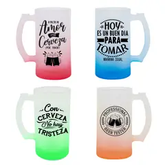ROLY - PACK 4 SHOPERO CERVECERO COLORES Y FRASES 475 ML.
