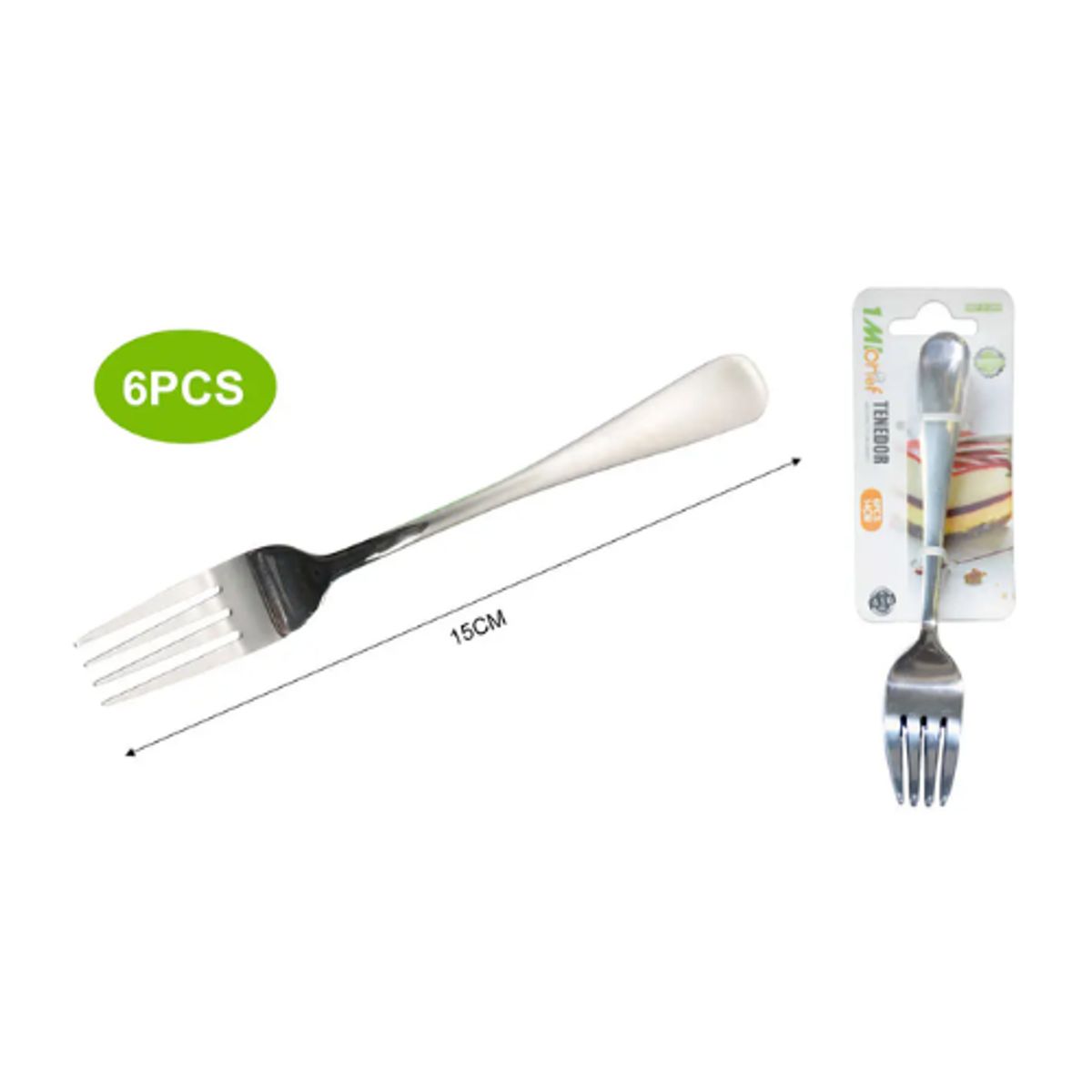 GENERICO - Set De Tenedor Cocina Profesionales Acero Inox X6 Piezas 15CM