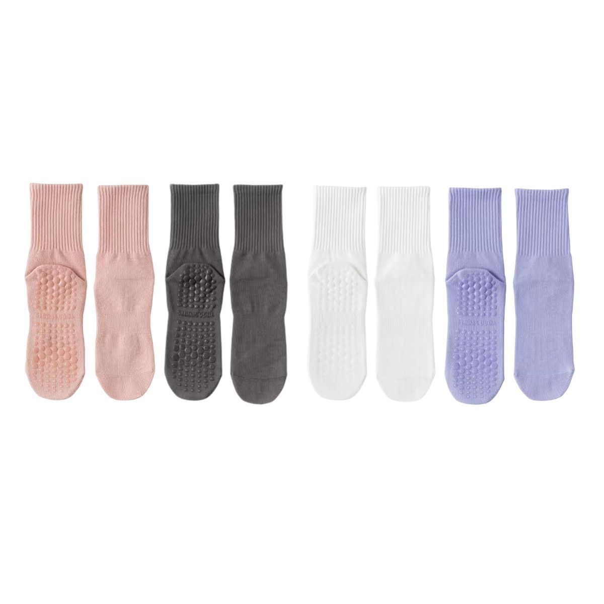 GENERICO - Calcetines Antideslizantes Algodon Yoga Fitness Set 4 Pares