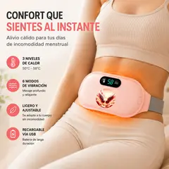 MOVI - Cinturón Menstrual Térmico con Masaje Alivio Portátil para Cólicos