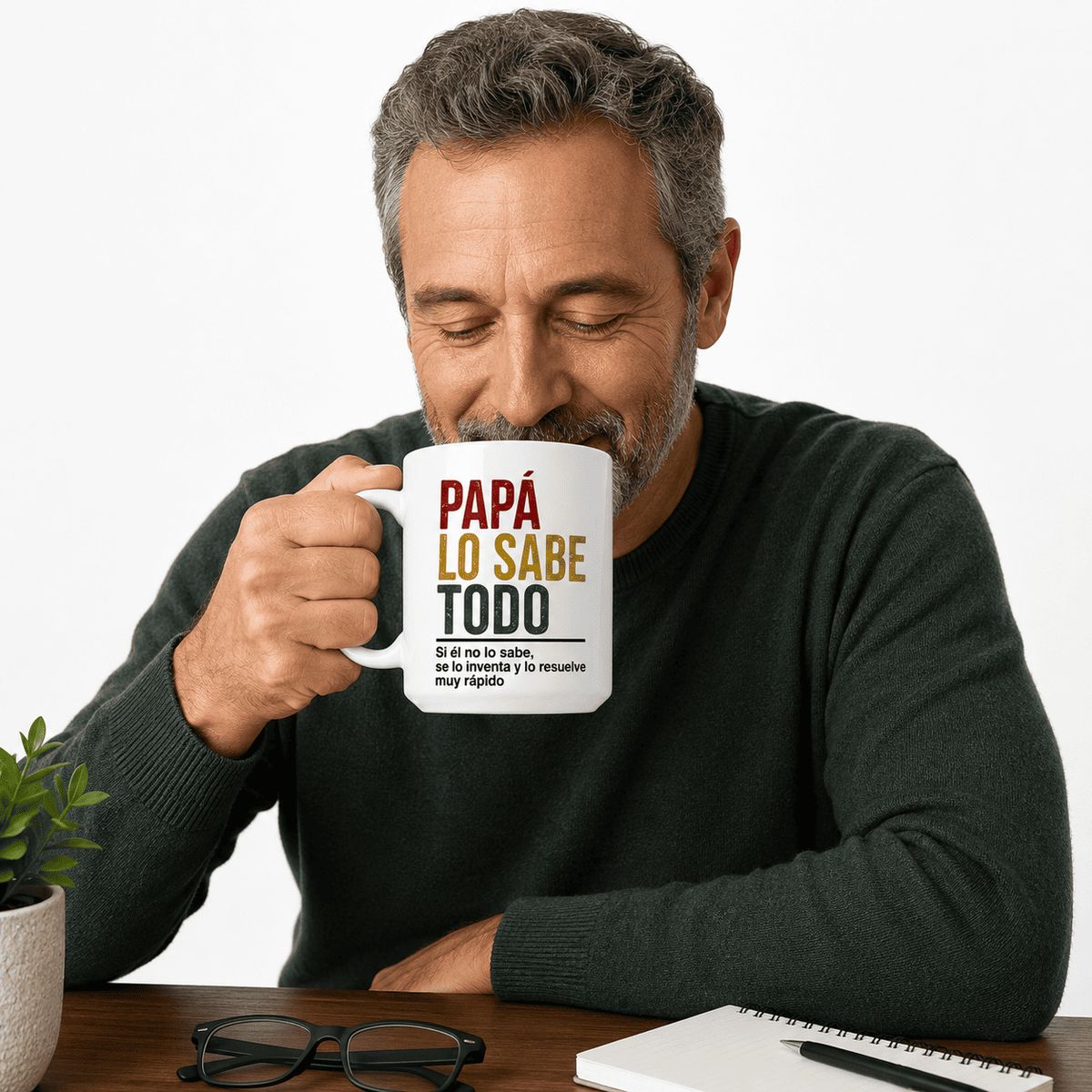 SM - Tazón Taza 15 Oz Papá Lo Sabe Todo - Taza Regalo Día del Padre