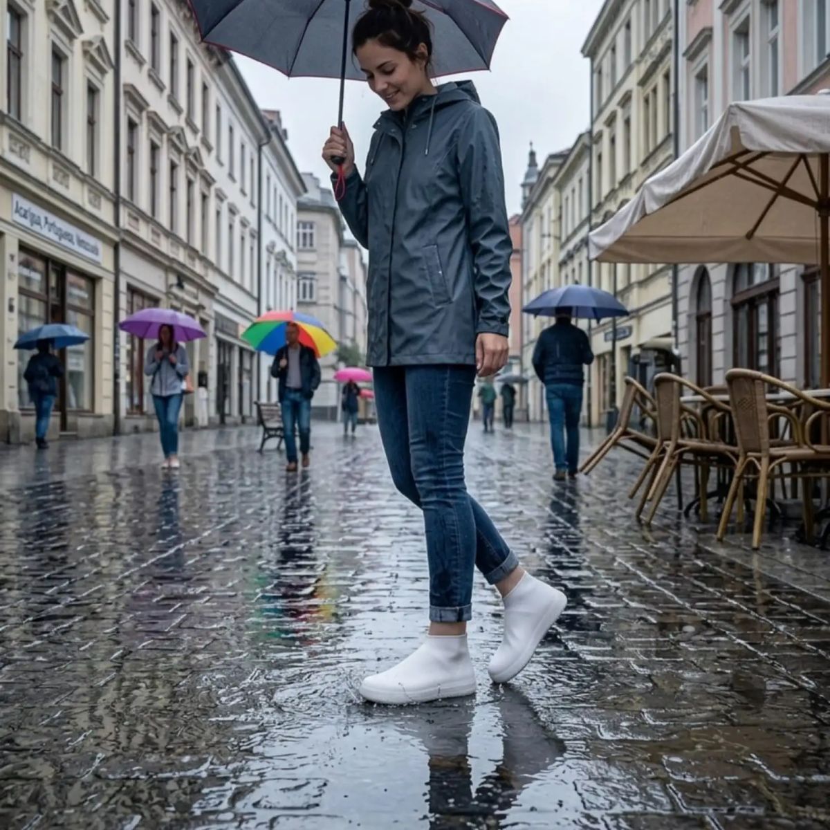 GENERICO - Funda Para Zapatos Impermeable De Silicona Invierno Talla S Blanco