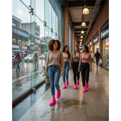 GENERICO - Funda Para Zapatos Impermeable De Silicona Invierno Talla M Rosa