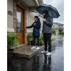 GENERICO - Set 2 Cubrecalzado Impermeable De Silicona Para Lluvia Talla S Blanco