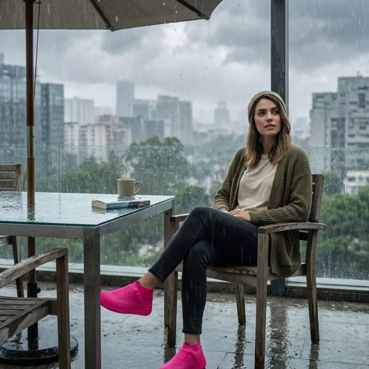 GENERICO - Set 2 Cubrecalzado Impermeable De Silicona Para Lluvia Talla S Rosa