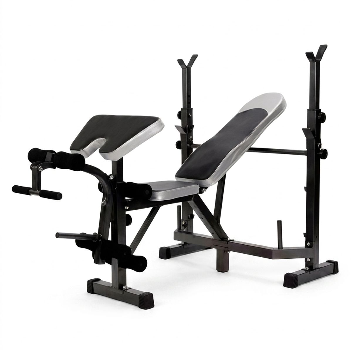 GENERICO - Banco Press Banca Ajustable Plegable con Banco Scott 220 kg Espuma Alta Densidad Base Silicona