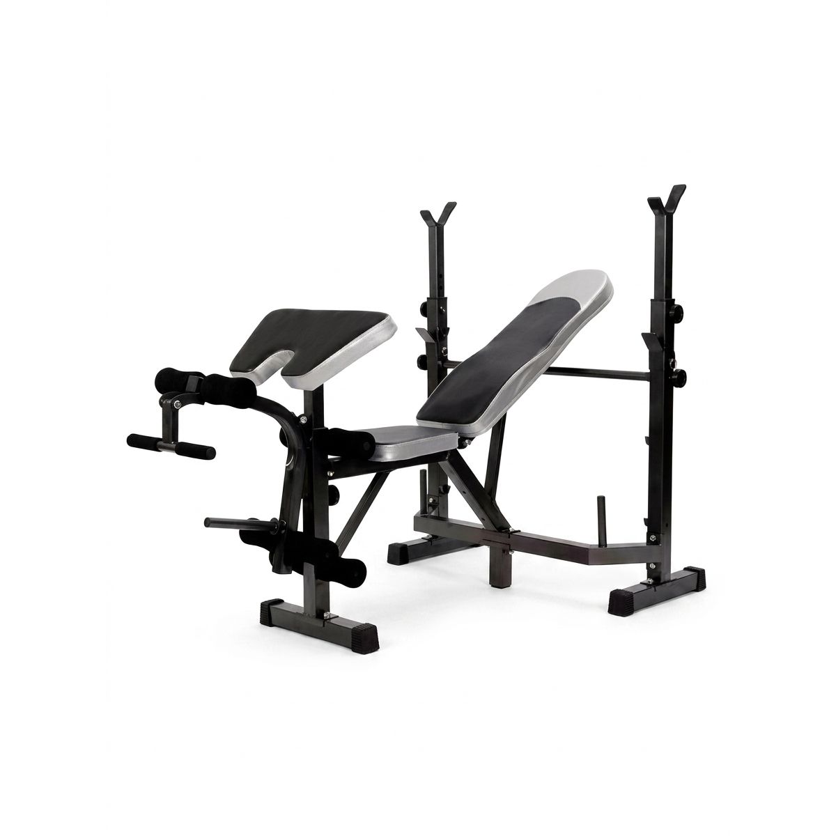 GENERICO - Banco Press Banca Ajustable Plegable con Banco Scott 220 kg Espuma Alta Densidad Base Silicona
