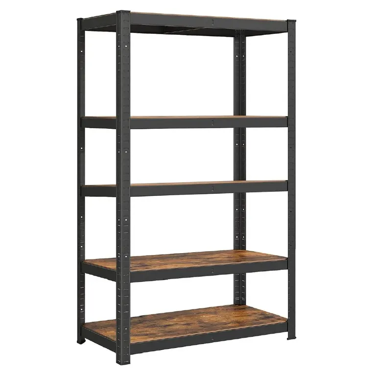Estante Rack Metalico Negro 180x90x40cm, 5 Repisas, 200kg