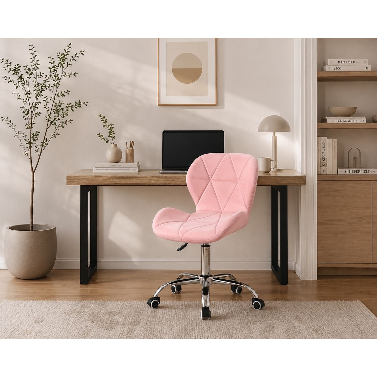 GENERICO - Silla de Escritorio Moderna Ergonómica con Ruedas