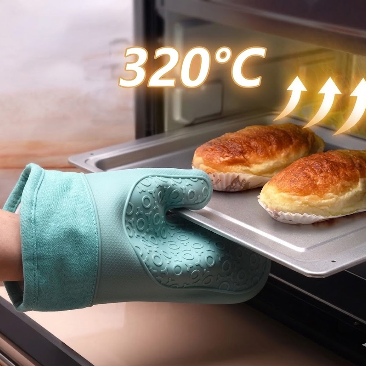 GENERICO - Guante de Cocina para Horno Resistente al Calor