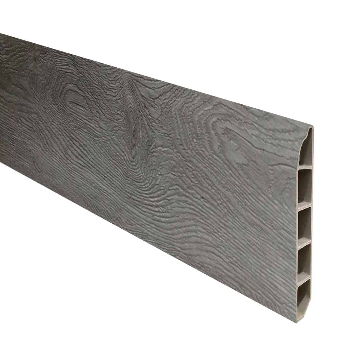 DOER - Guardapolvo Piso SPC, Gris Biselado, 2,4mt x 6cm, 12mm