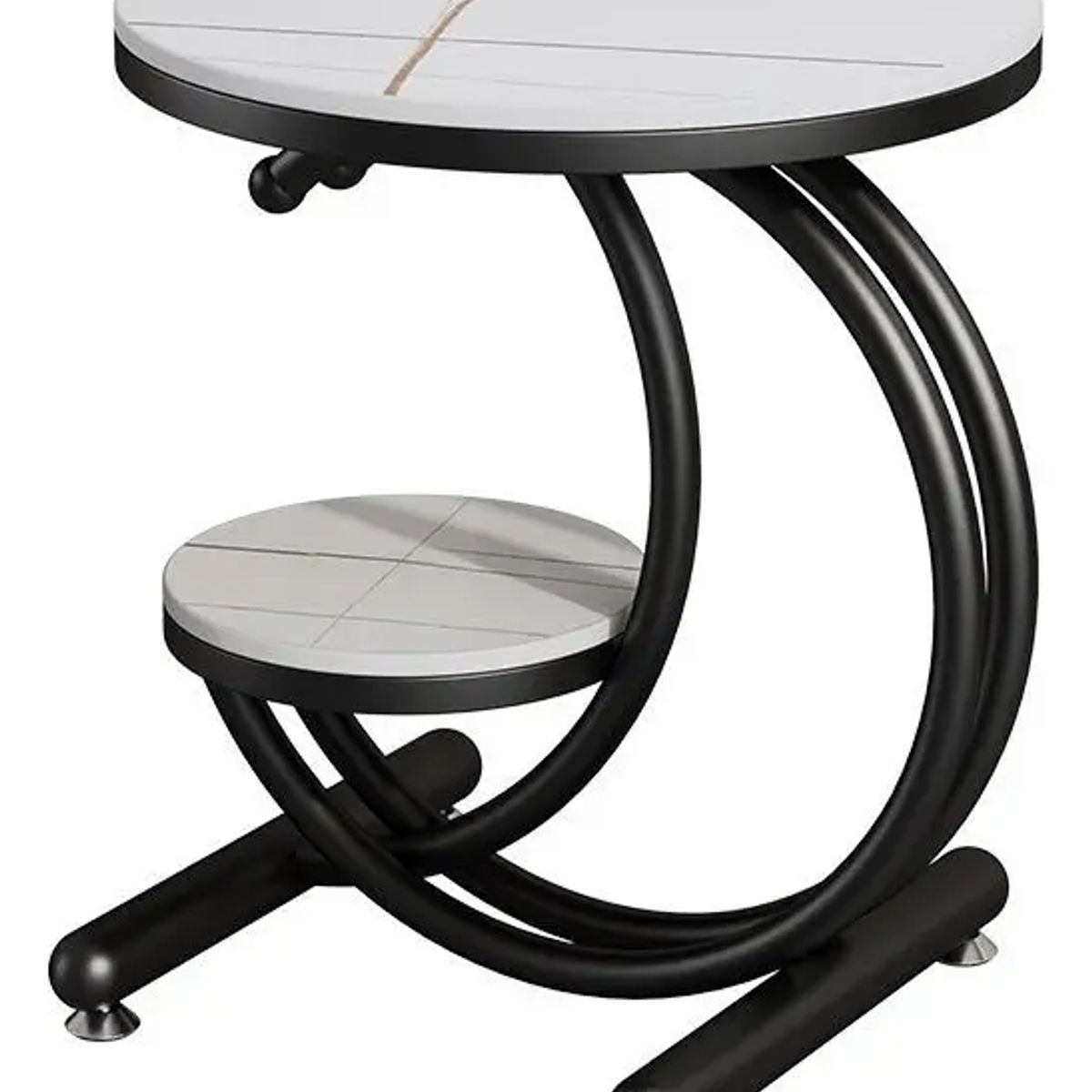 GENERICO - Mesa Auxiliar de Salón Moderna Diseño en C Forma de Luna