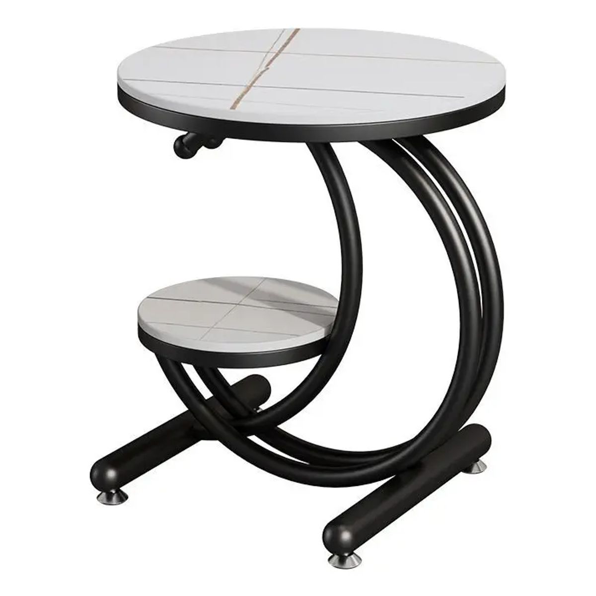 GENERICO - Mesa Auxiliar de Salón Moderna Diseño en C Forma de Luna