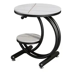 GENERICO - Mesa Auxiliar de Salón Moderna Diseño en C Forma de Luna