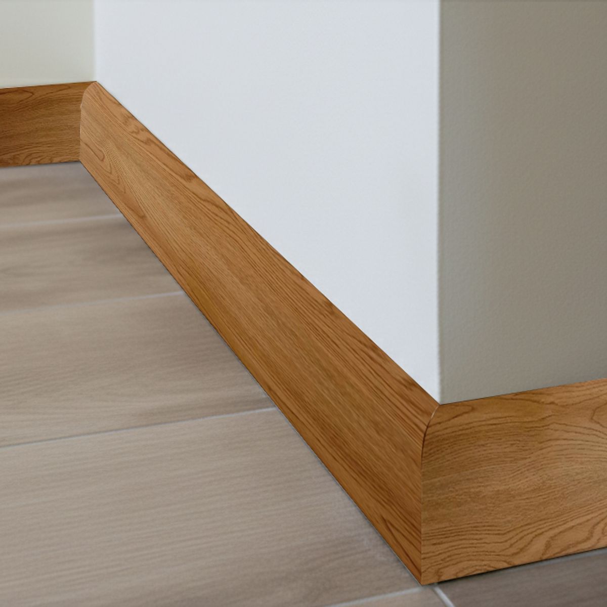DOER - Guardapolvo Piso SPC, Roble Soft, 2,4mt x 6cm, 12mm