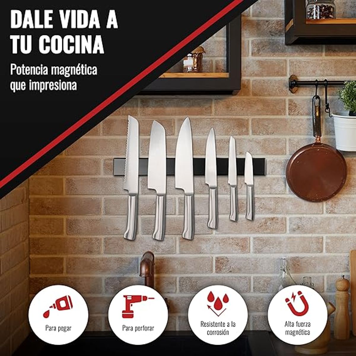 MOVI - Barra Magnética para Cuchillos 50 cms