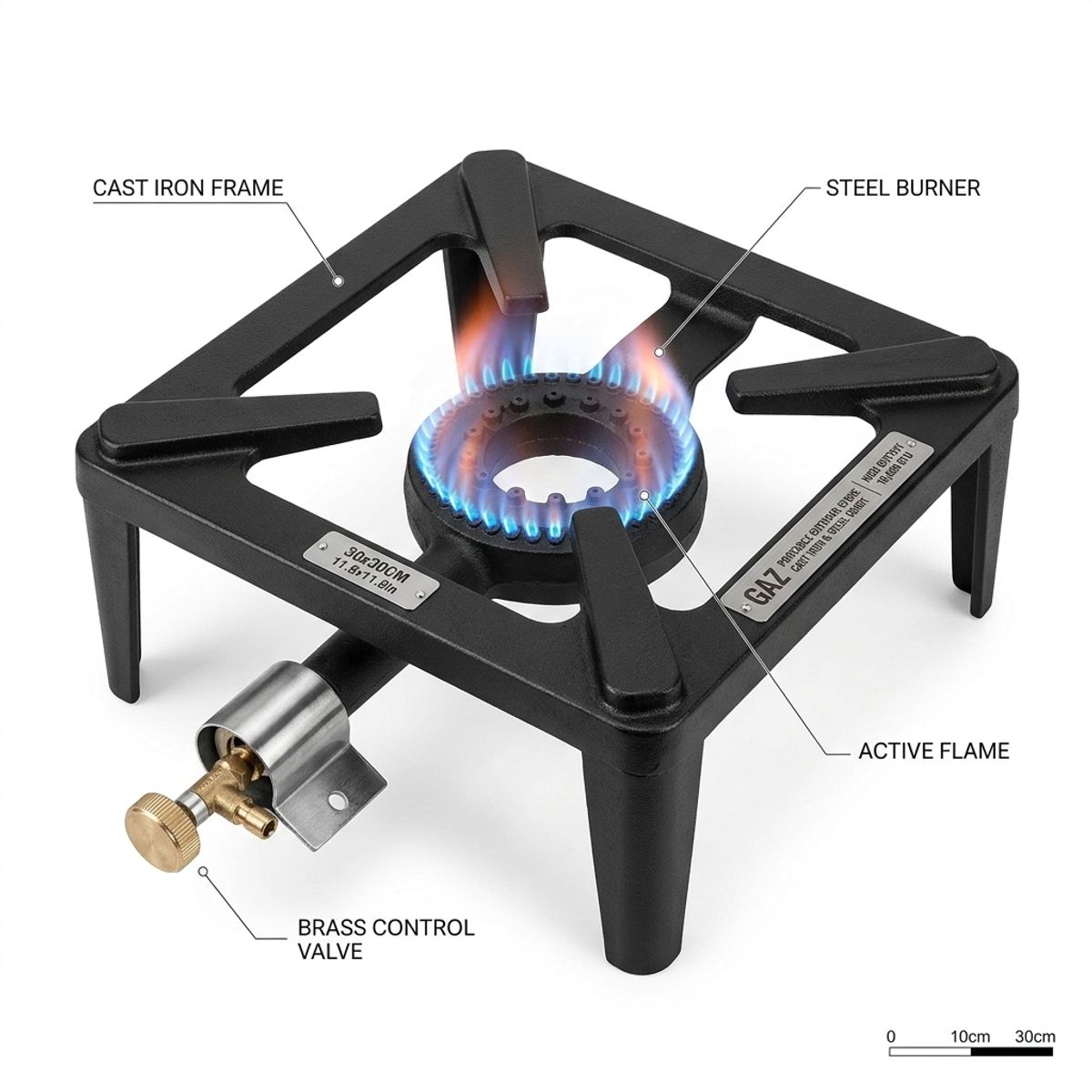 GENERICO - Cocina a Gas Portátil para Camping 30x30cm