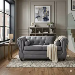 RUZAM MOBEL - SOFA CHESTERFIELD CAPITONE INGLES 2 CUERPOS