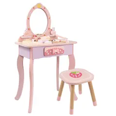 COBABY - Tocador de madera frutilla para Niñas con finas terminaciones