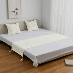 GENERICO - Set Piecera 56 X 210 + 2 fundas de Cojines 45 x 45 Kaki