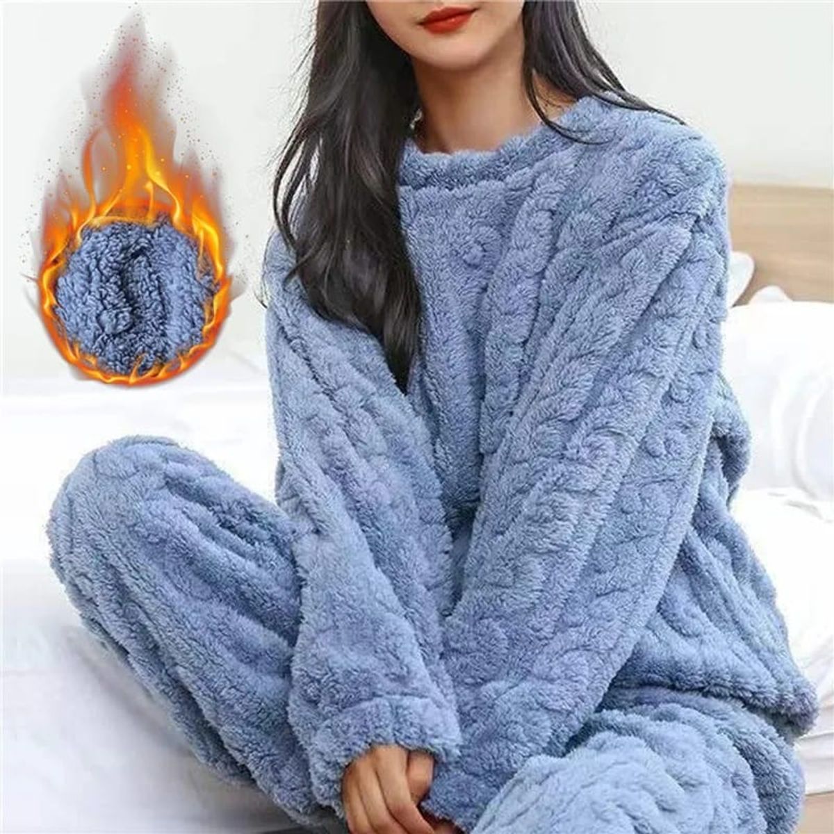 OEM - Pijama Trenzada Cálida Unisex Talla Standar