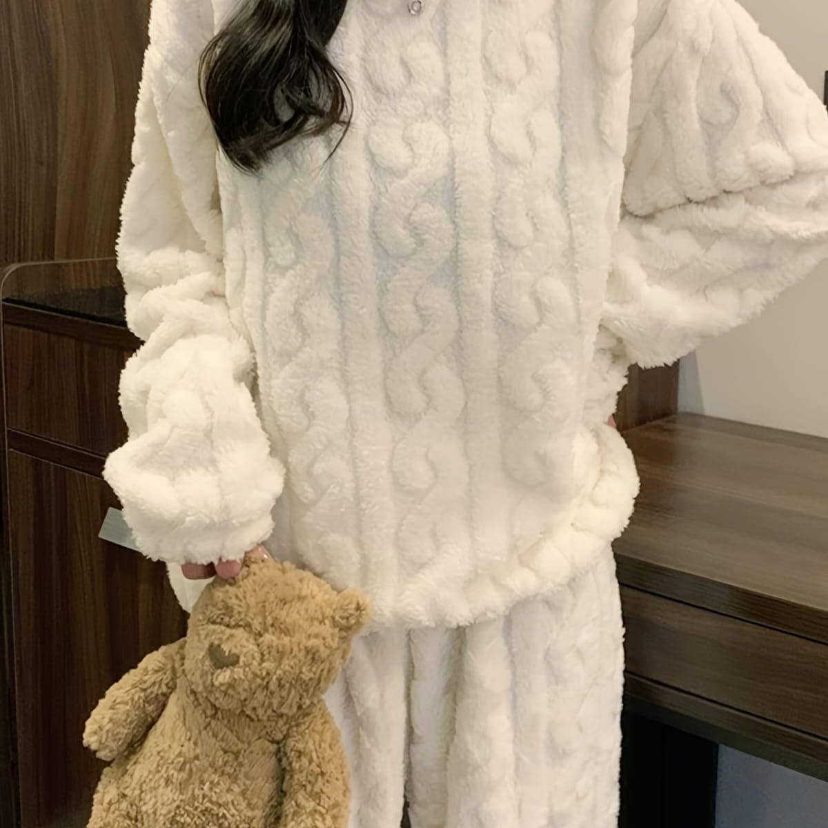 OEM - Pijama Trenzada Cálida Unisex Talla Standar