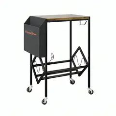 GENERICO - Mesa De Soporte Tocadiscos Y Almacenamiento De Vinilos