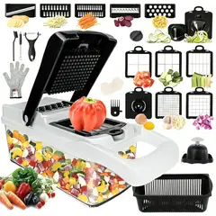 GENERICO - Picador De Verduras Multifuncional 26 Piezas Mandolina Ralla