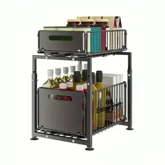 GENERICO - Estante Organizador Multiuso Deslizante Cocina Baño 2 Piso