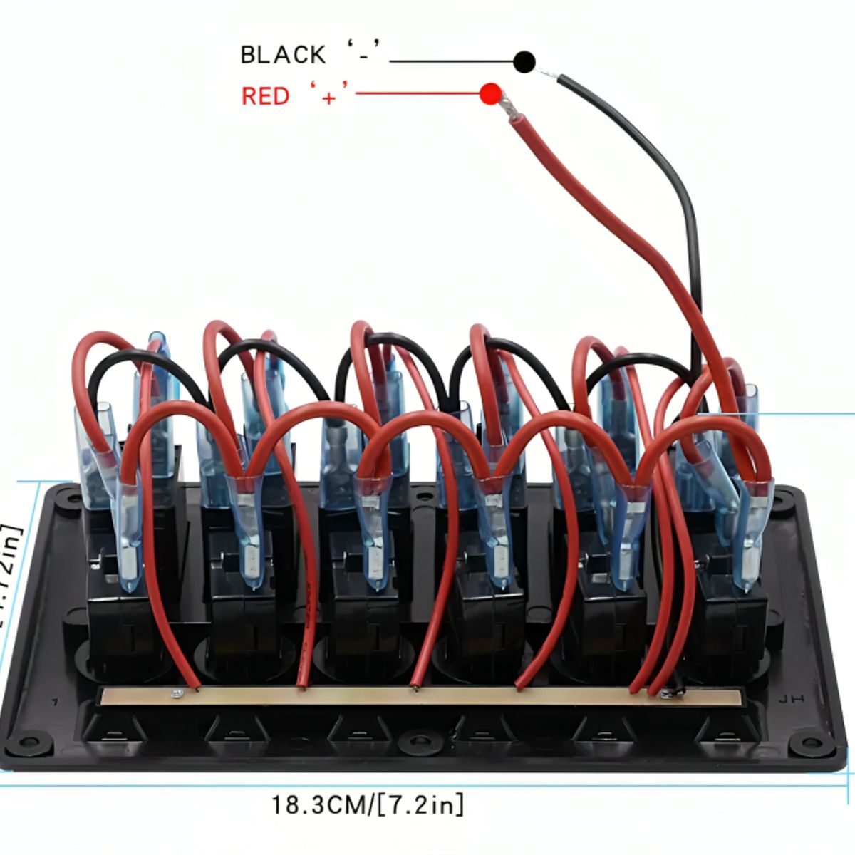 GENERICO - Panel Interruptor Led Encendido 12v A 24v  6 Switch