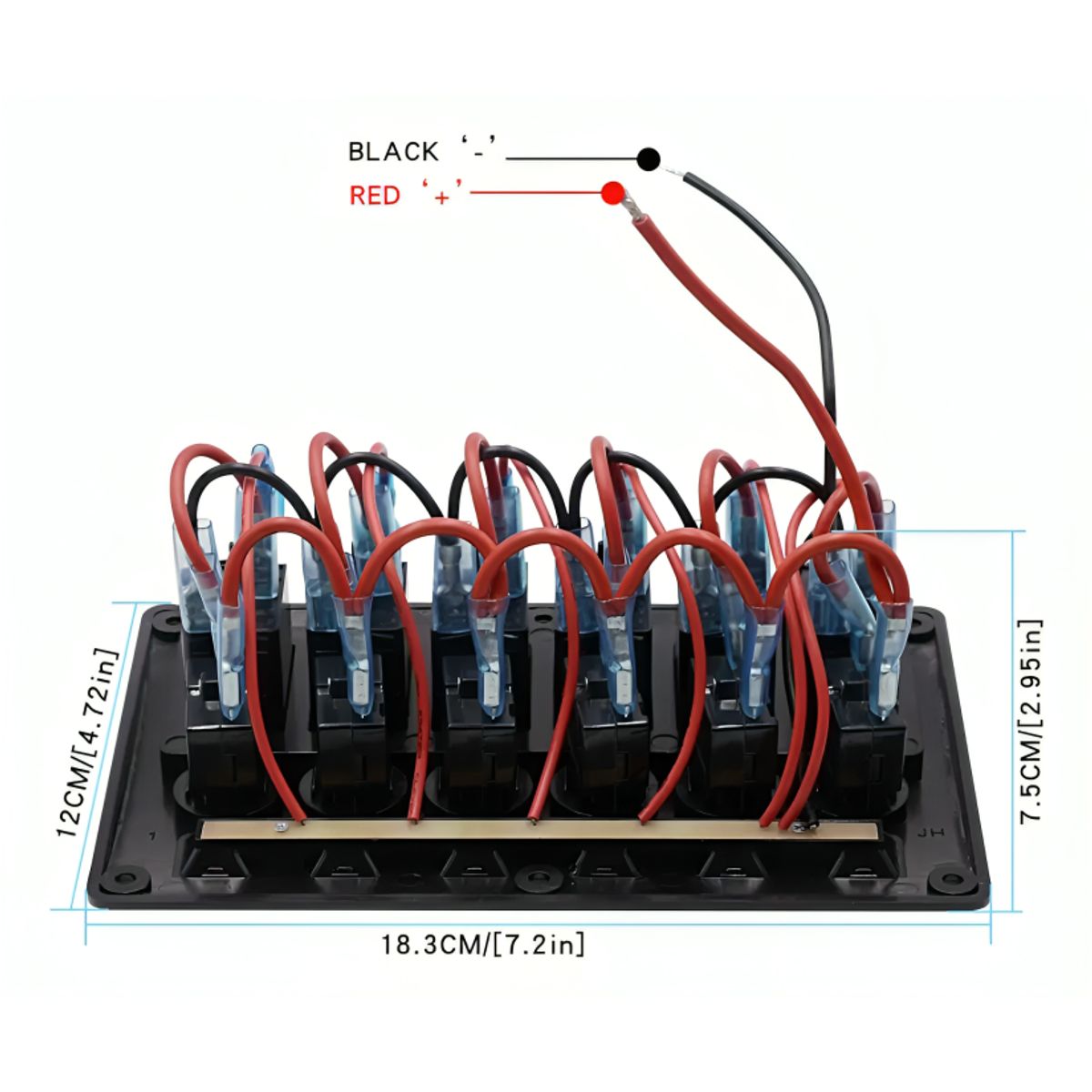 GENERICO - Panel Interruptor Led Encendido 12v A 24v  6 Switch
