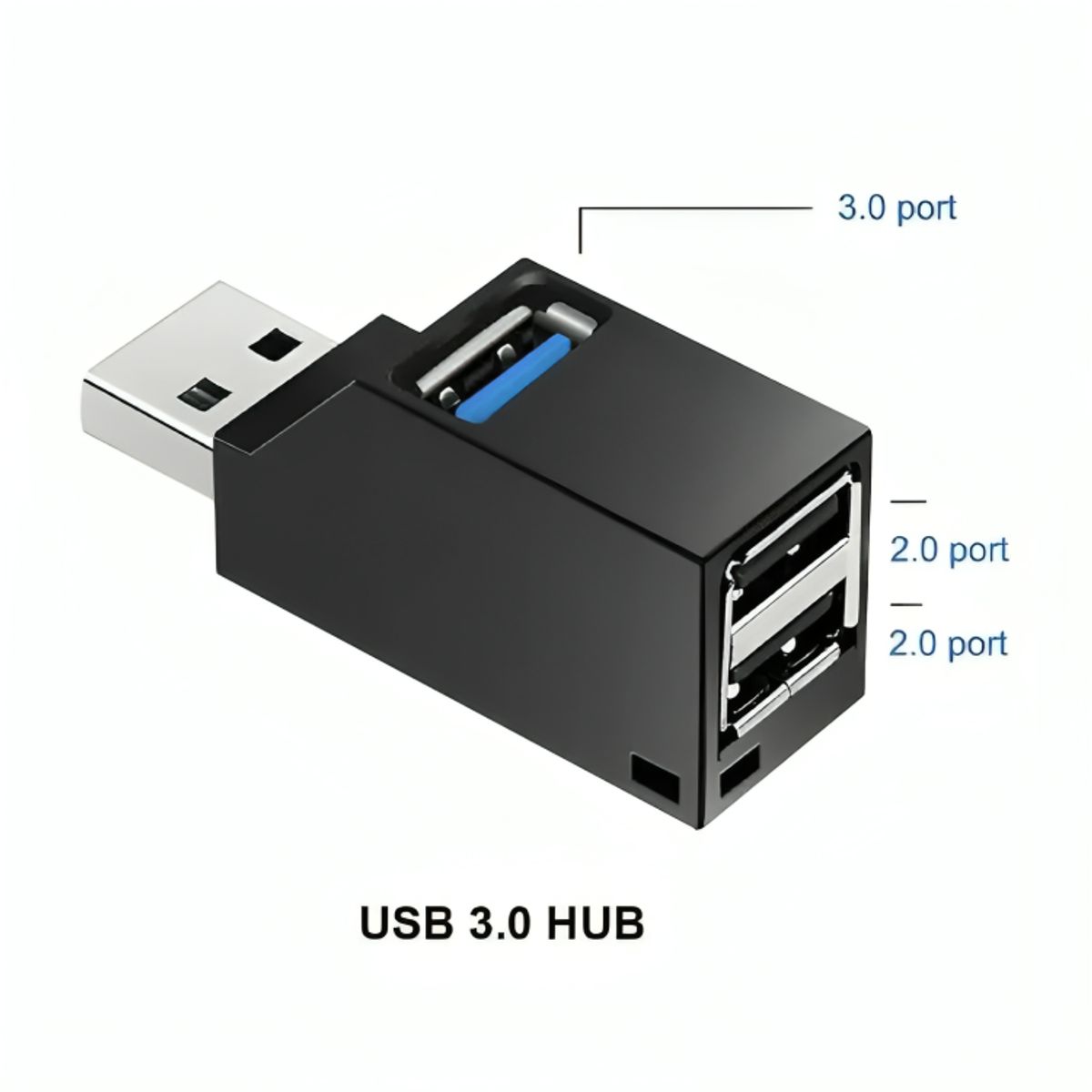 GENERICO - Mini Hub Splitter Usb 3x1 2 Usb 2.0 + Usb 3.0