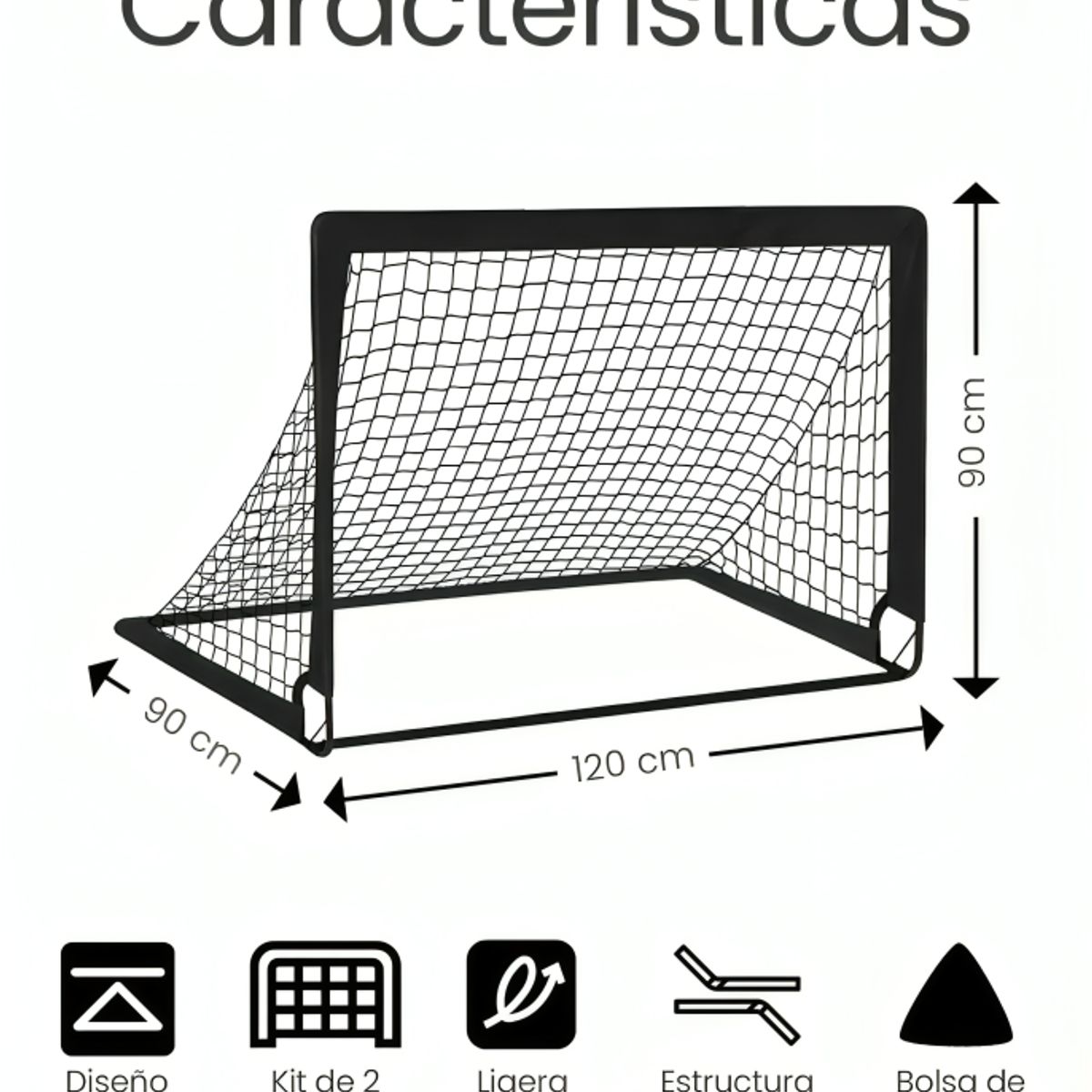 GENERICO - 2 Juego De Porterías De Fútbol Portátil Para Niños 12090cm