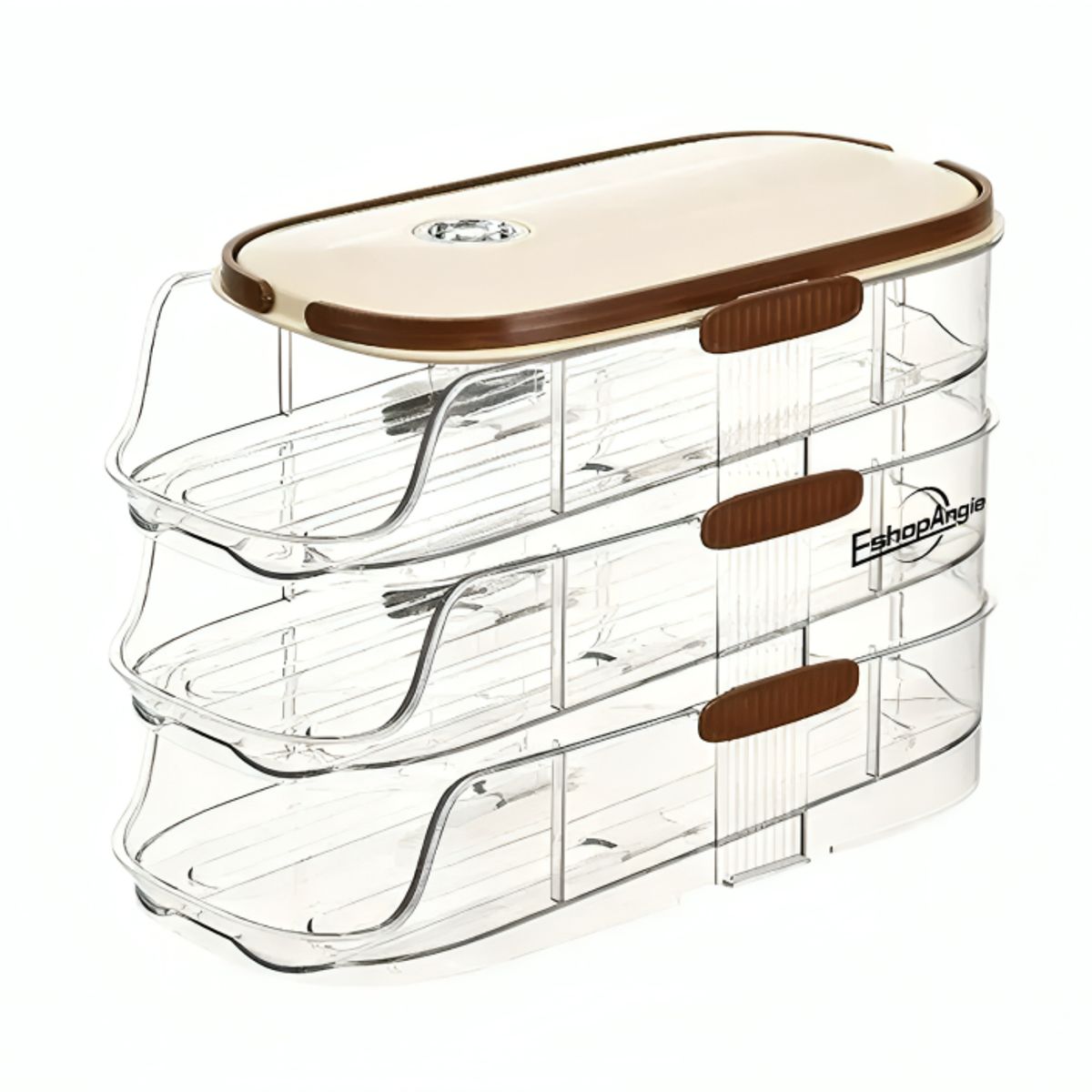 GENERICO - Organizador De Huevo Automatico 3 Niveles Dispensador Nevera Transparente