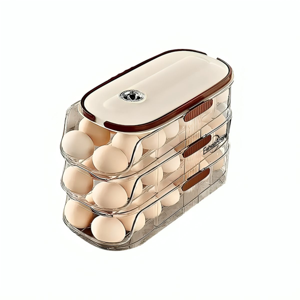 GENERICO - Organizador De Huevo Automatico 3 Niveles Dispensador Nevera Transparente